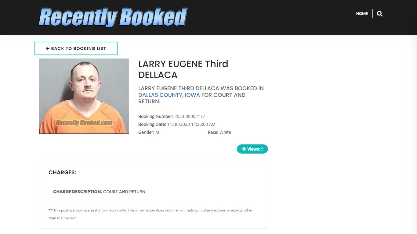 Recent Booking / Mugshot for LARRY EUGENE Third DELLACA in Dallas ...